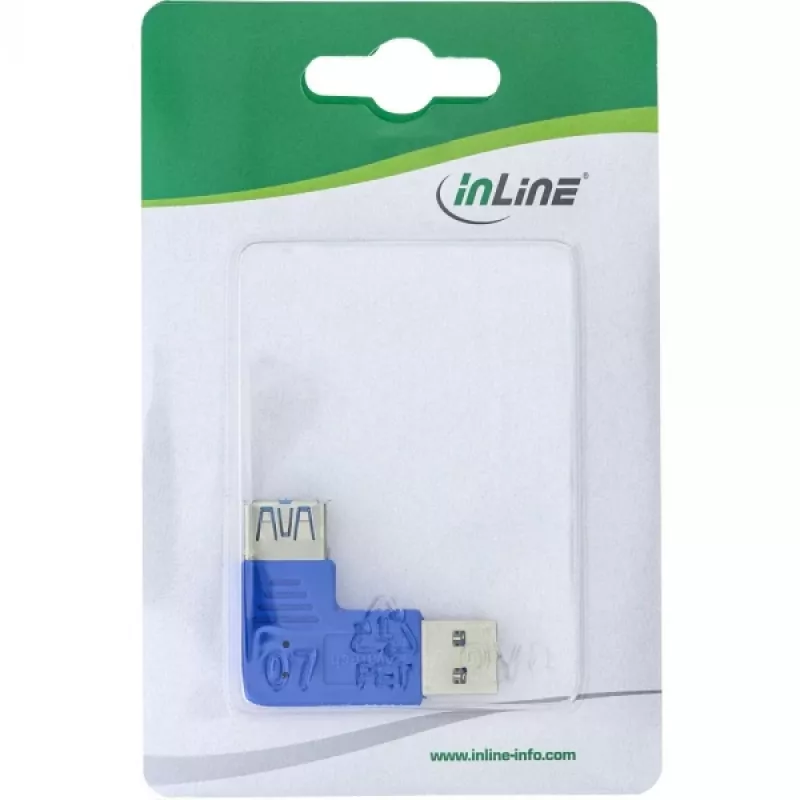 USB 3.0 -adapteri Type-A pistoke / A liitin vasen kulma 90° InLine 35300M