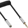 InLine ohut audio spiraalikaapeli 3,5 mm pistoke / liitin, 4-napainen, stereo, 0,5 m