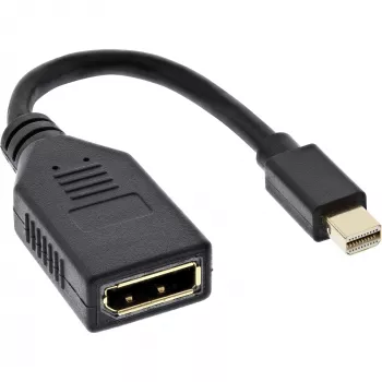 InLine adapterikaapeli Mini DP pistoke DisplayPort liittimeen, 4K2K, musta, 0,15 m