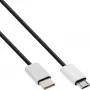 InLine USB 2.0 -kaapeli, USB-C pistoke / Micro-B pistoke, musta/alumiini, joustava, 0,5 m
