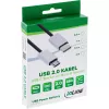 InLine USB 2.0 -kaapeli, USB-C pistoke / Micro-B pistoke, musta/alumiini, joustava, 0,5 m
