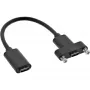 InLine USB 3.2 C naaras/naaras laippakaapelilla, musta, 0,20 m