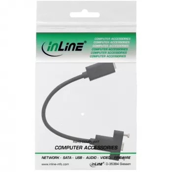 InLine USB 3.2 C naaras/naaras laippakaapelilla, musta, 0,20 m