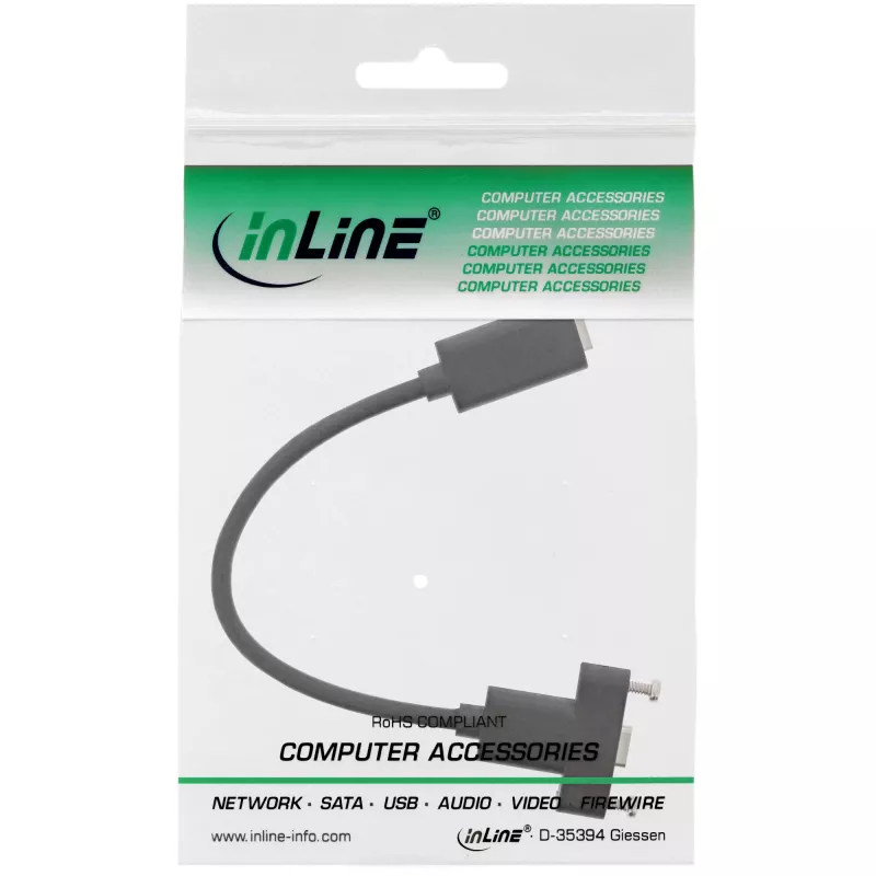 InLine USB 3.2 C naaras/naaras laippakaapelilla, musta, 0,20 m