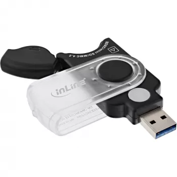 InLine kannettava kortinlukija USB 3.0, SD/SDHC/SDXC, microSD