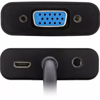 InLine muunninkaapeli HDMI-VGA äänellä aktiivinen videomuunnin musta