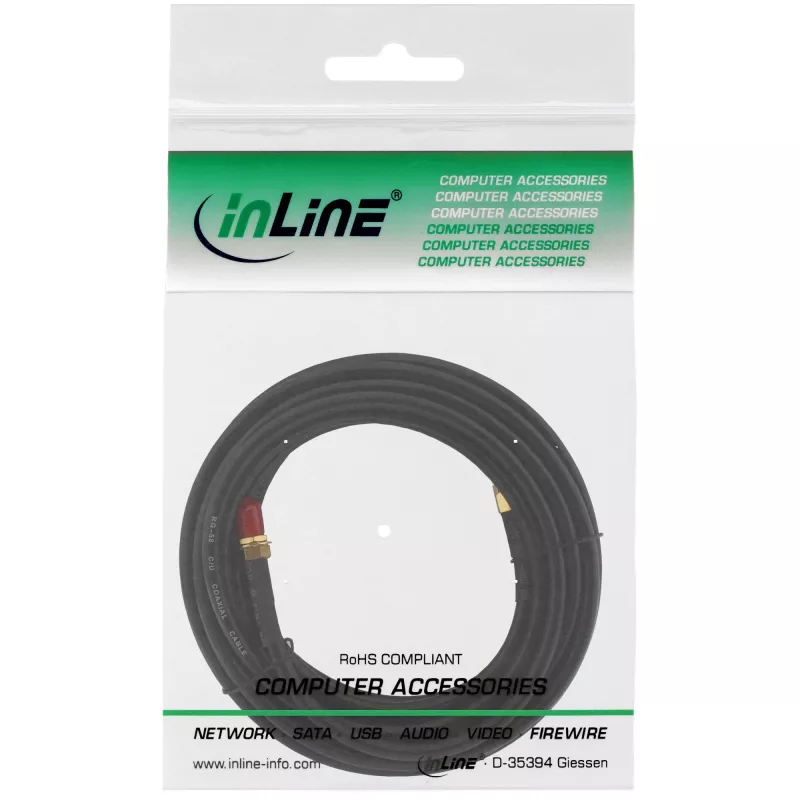 WIFI-kaapeli R-SMA uros / R-SMA liitin InLine 40861 1m