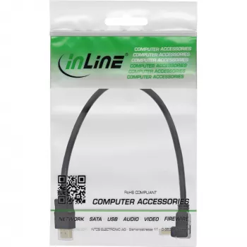 InLine High Speed HDMI-kaapeli Ethernetillä, kulmaliitin, 0,3 m