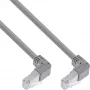 Verkkokaapeli InLine® S-76602U-0.9 kulmaliitin Cat.6 0,9m harmaa