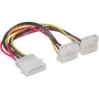 InLine sisäinen virta-Y-kaapeli 1x 4-pin Molex / 2x 4-pin Molex kulmaliitin 0,15 m