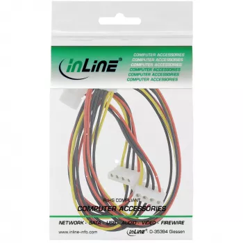 Sisäinen virtakaapeli InLine 29654A 1x 4pin Molex / 4x 4pin Molex 1m