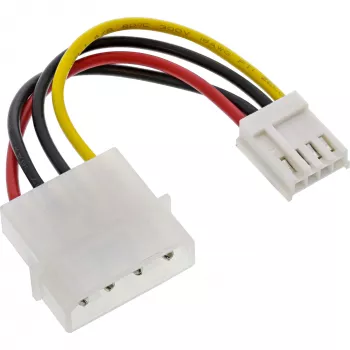 InLine virtasovitin sisäinen 5,25 tuuman 4-Pin Molex naaras / 3,5 tuuman Floppy uros 0,06 m