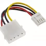 InLine virtasovitin sisäinen 5,25 tuuman 4-Pin Molex naaras / 3,5 tuuman Floppy uros 0,06 m
