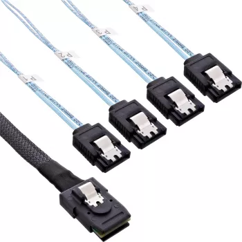 InLine SAS-liitinkaapeli Mini SAS SFF8087 - 4x SATA Crossover OCF 1m