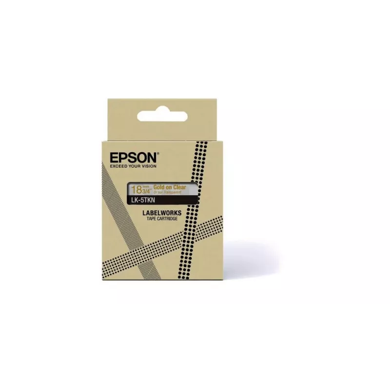 Tarratulostinnauha Epson LK-5TKN kulta läpinäkyvä 1,8 cm lämpömustesuihku