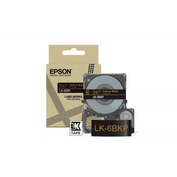 Tarratulostinnauha Epson LK-6BKP musta kulta 2,4 cm lämpösiirto