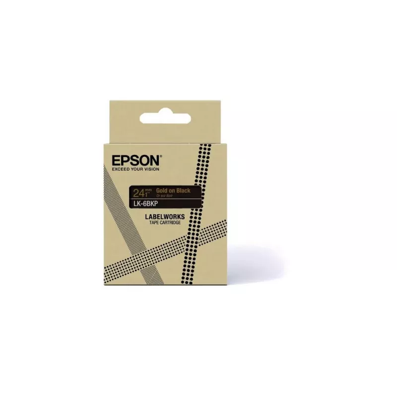 Tarratulostinnauha Epson LK-6BKP musta kulta 2,4 cm lämpösiirto