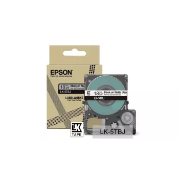Tarratulostinnauha Epson LK-5TBJ musta läpinäkyvä 1,8 cm