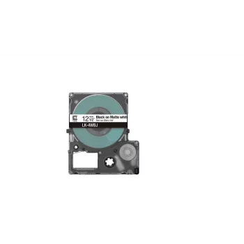 Tarratulostinnauha Epson LK-4WBJ musta valkoinen lämpösiirto 1,2 cm
