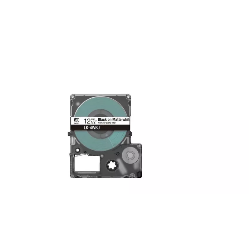Tarratulostinnauha Epson LK-4WBJ musta valkoinen lämpösiirto 1,2 cm