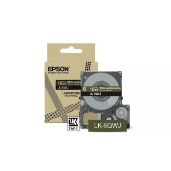 Tarratulostin Epson LK-5QWJ khaki valkoinen lämpösiirto 1,8 cm
