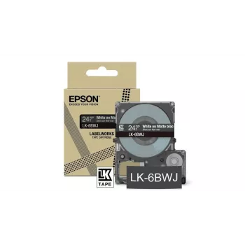 Tarratulostinnauha Epson LK-6BWJ musta valkoinen lämpösiirto 2,4 cm