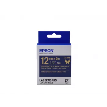 Epson tarratulostinkasetti satiininauha LK-4HKK kulta/marineblau 12mm (5m)