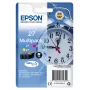 Epson Alarm clock Multipack 3-värinen 27 DURABrite Ultra muste, syaani, magenta, keltainen, pigmentoitu muste, 3,6 ml, 1 kpl, 300 sivua, multipack