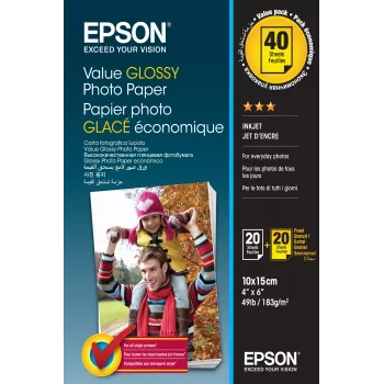 Epson Value Glossy -fotopaperi - 10x15 cm - 2x 20 arkkia (BOGOF)