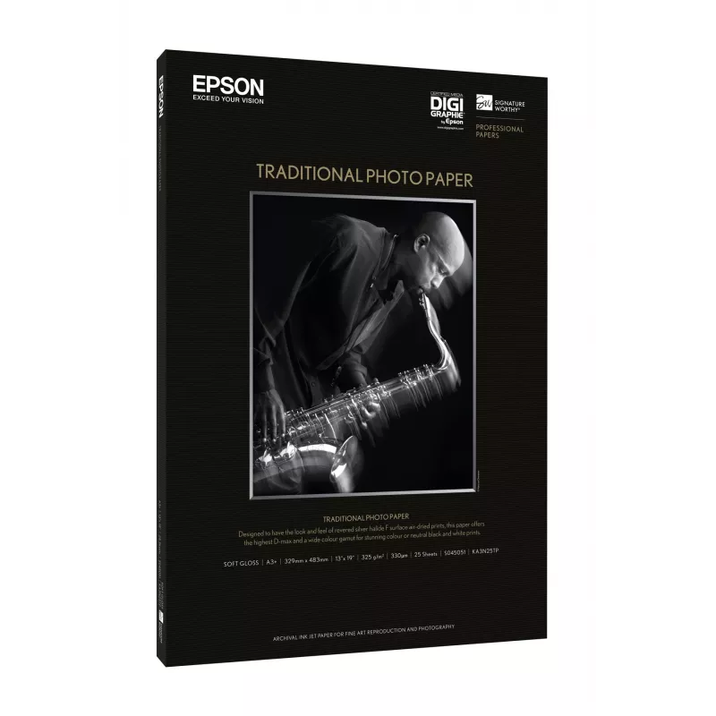Epson Traditional -fotopaperi, DIN A2, 330 g/m², 25 arkkia