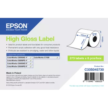 Epson C33S045730 tulostintarra valkoinen itseliimautuva tulostintarra