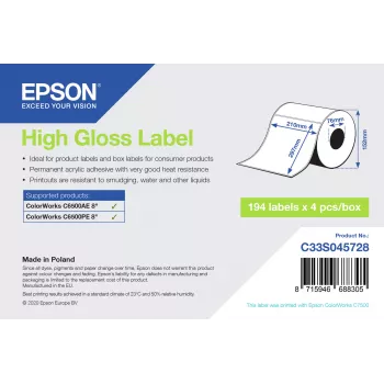 Epson C33S045728 tarratulostintarra valkoinen itseliimautuva tarra tarratulostimeen