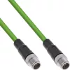 InLine teollisuusverkkokaapeli, M12 8-napainen X-koodattu uros/uros, Cat.6A PUR 5 m