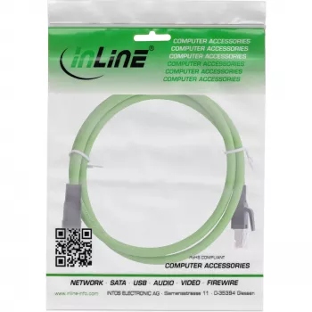 InLine teollisuusverkkokaapeli, M12 8-napainen X-koodattu RJ45-uros, Cat.6A PUR 2 m