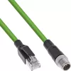 InLine teollisuusverkkokaapeli, M12 8-napainen X-koodattu RJ45-uros, Cat.6A PUR 1 m