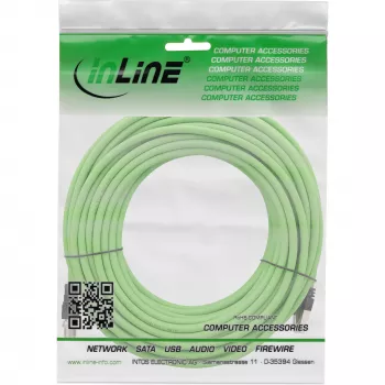 InLine teollisuusverkkokaapeli, M12 8-napainen X-koodattu RJ45-uros, Cat.6A PUR 10 m