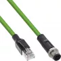 InLine Industrial -verkkokaapeli, M12 4-pin D-koodattu urosliitin - RJ45, PUR 20 m