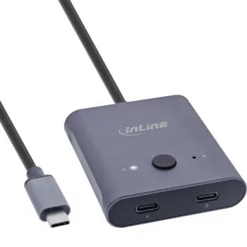InLine USB-C-kytkin, kaksisuuntainen kytkin, 10 Gb/s, 100 W