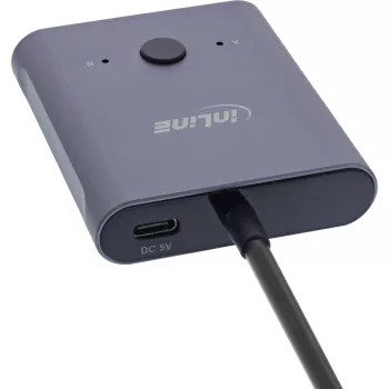 InLine USB-C-kytkin, kaksisuuntainen kytkin, 10 Gb/s, 100 W