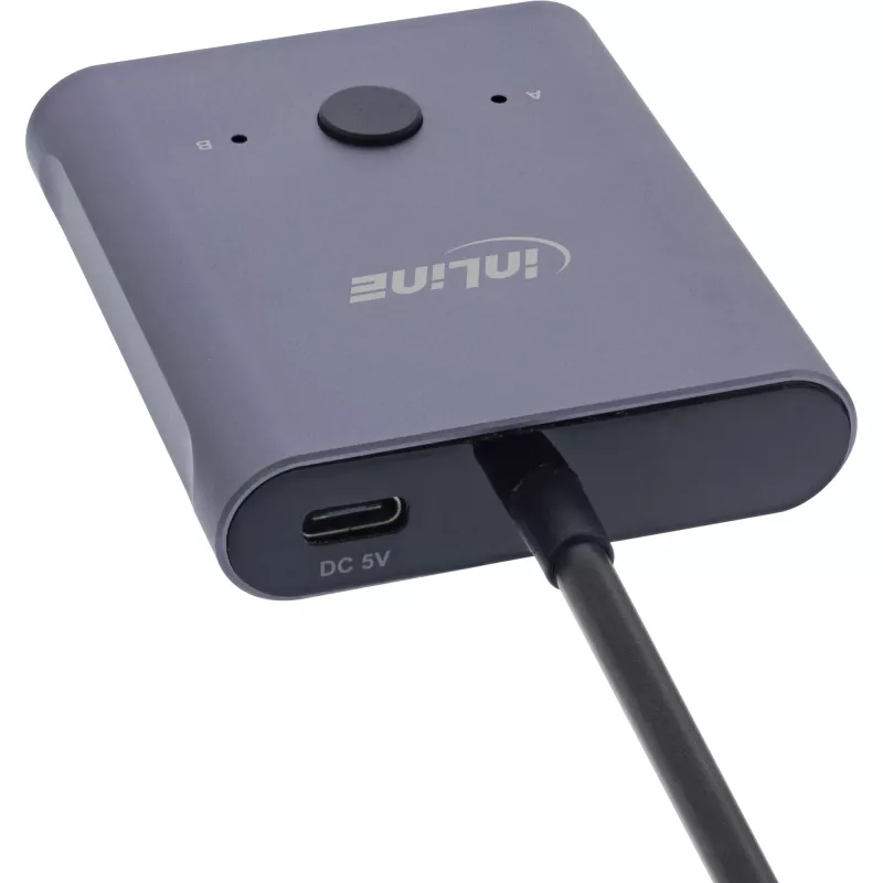 InLine USB-C-kytkin, kaksisuuntainen kytkin, 10 Gb/s, 100 W