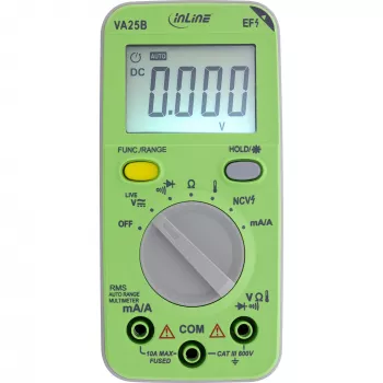 Yleismittari InLine 43117A taskukoko Auto-Range, LCD 44x30 mm, AAA-paristo, 130x62x27 mm
