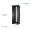 APC NetShelter SX Server Rack Gen 2, 48U, 2258H x 750B x 1200T mm, sivuseinillä, musta