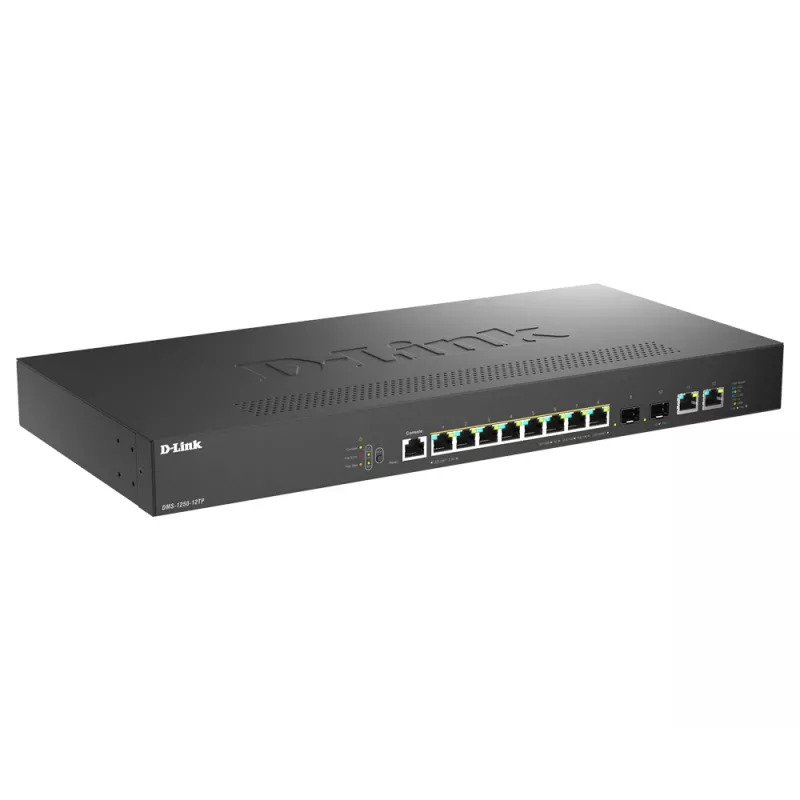D-Link DMS-1250-12TP/E verkkokytkin hallittava 2.5G Ethernet (100/1000/2500) Power over Ethernet (PoE) musta