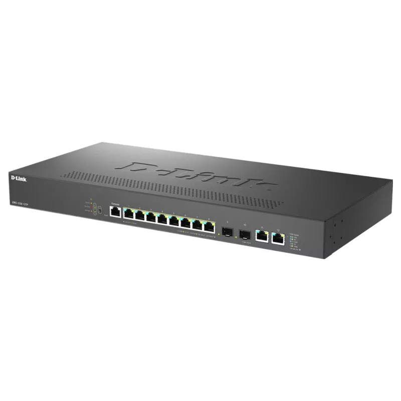 D-Link DMS-1250-12TP/E verkkokytkin hallittava 2.5G Ethernet (100/1000/2500) Power over Ethernet (PoE) musta