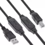 InLine USB 2.0 aktiivinen kaapeli, USB-A uros USB-B uros, 25 m
