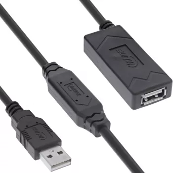 InLine USB 2.0 aktiivinen jatkojohto USB-A uros/naaras 25 m 0,48 Gbit/s