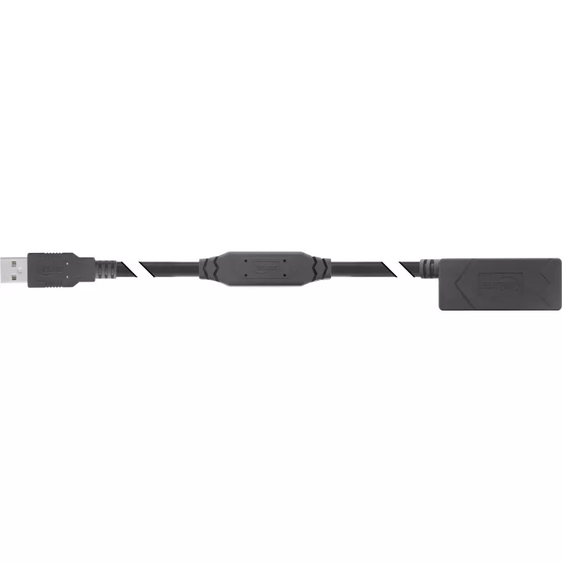 InLine 34614A USB 2.0 aktiivinen jatkokaapeli, USB-A uros/naaras, 25 m, 480 Mbit/s