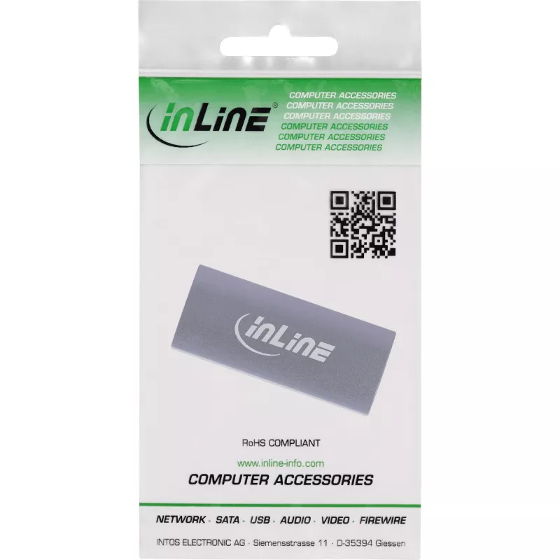 USB-C-sovitin InLine 35900E harmaa liitäntä 1 USB-C liitäntä 2 USB-C