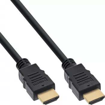 InLine HDMI-kaapeli, HDMI High Speed Ethernetillä, uros/uros, musta, 5 m
