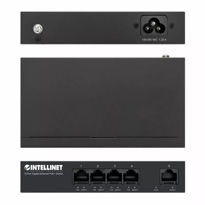 Intellinet 561792 verkkokytkin Gigabit Ethernet (10/100/1000) Power over Ethernet (PoE) musta